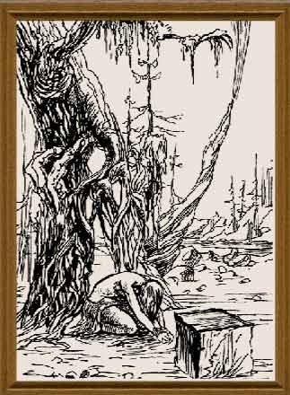 Фэнтези лесной дух, графика художник Кувшинов В.Н. рисунки художника, эскизы к картинам