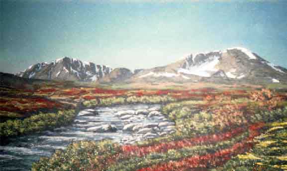 В горах. Горный пейзаж из каменной крошки  художник Кувшинов В.Н.
