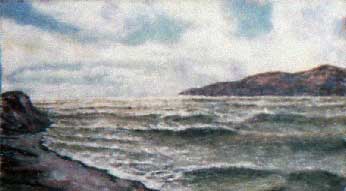 Прилив. Морской пейзаж.  Картина из каменной крошки художник Кувшинов В.Н.