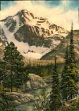 Летом в горах. картина с летним пейзажем художник Кувшинов В.Н.