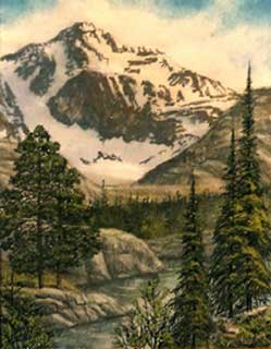 Весенние горы. Насыпная картина из природного камня. Кувшинов В.Н.